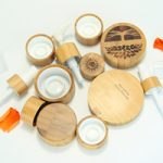 Auber bamboo caps for cosmetic tubes
