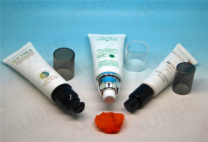 D25mm blue ABL pump tube packaging with transparent cap for Washing Foam Airless Pump Tube Packagings for Eye Products
