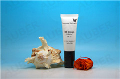 d25mm white cosmetic pump tubes with black caps