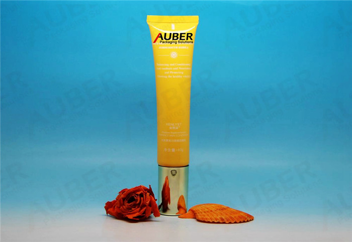 Plastic Squeeze Tubes with Screw on Cap for Eye Cream D25mm Yellow Airless Pump Tube Packaging for Eye Products