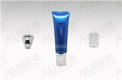 d35mm blue abl airless cosmetic pump tube with transparent cap for cleanser