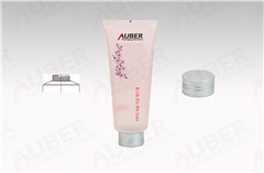 d45mm pink clear tube for washing foam with aluminum covering screw on cap