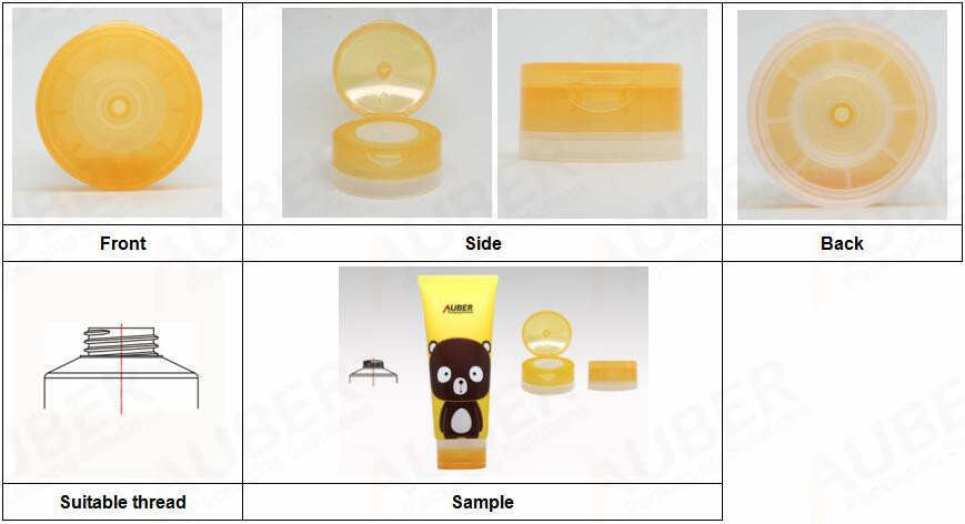 D50mm Color Flip Top Cap for Plastic Squeeze Tube D50mm Multi-Direction Caps for Body Scrub Tubes