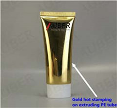 gold hot stamping on extruding PE tube gold hot stamping on extruding PE tube