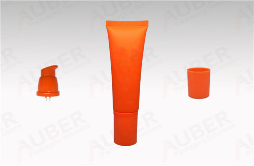 Orange-Airless-Pump-Tube-in-D30mm-with-Screw-on-Caps-for-Hand-Cream1 orange airless pump tube in d30mm with screw on caps for hand cream