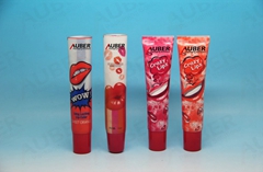 red polyfoil lip gloss tubes with screw on cap