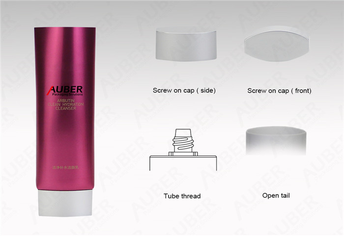 D40mm Aluminum Skincare Oval Tubes with Metalized Screw On Cap