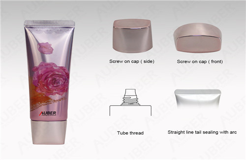 Auber1936040 D30mm High Glossy Cosmetic Tubes in Oval Shap with Metalized Screw On Cap