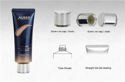 Auber1936025 D35mm Oval High Glossy Tube for BB Cream with Acrylic Screw On Cap