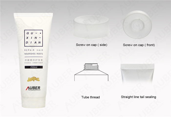 D50mm  Clear Conditioner Tube Packaging with Screw On Cap