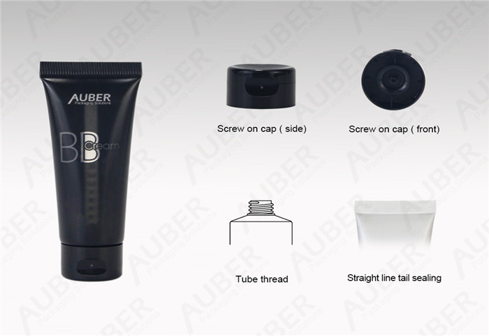 D25mm Clear BB Cream Packaging With Black Screw On Cap