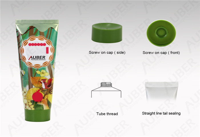 D40mm Cleanser Aluminum Plastic Tube With Green Screw On Cap