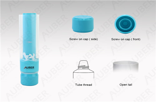 D35mm Dual Chamber Cosmetic Squeeze Tubes with Blue Screw on Cap Dual Chamber Cosmetic Squeeze Tubes