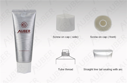 D40mm Sliver Brushed HGL Cosmetic Packaging Tubes with Screw on Cap Sliver Brushed HGL Cosmetic Packaging Tubes