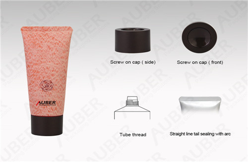 D40mm Orange Paper Texture Plastic Tube Packaging with Screw On Cap