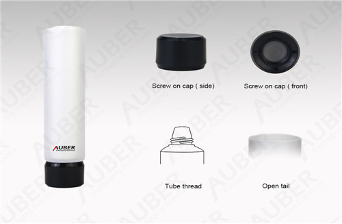 D40mm Dual Chamber Tube with Frost Effect with Black Screw On Cap Dual Chamber Tube