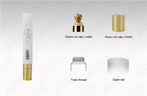 D19mm Squeeze Tubes with Electroplated Pearl Gold Zinc Alloy Head for Eye Essence