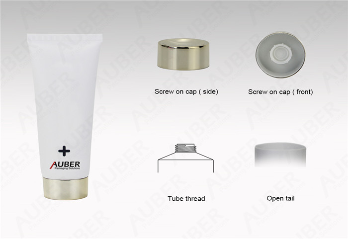 Auber D40mm White Plastic Squeeze Tube For Hand Sanitizer With Metalized Screw on Cap