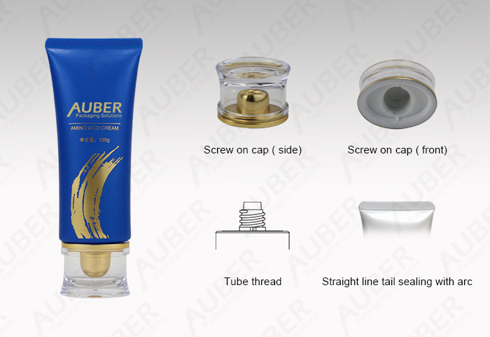 Auber D40mm Oval Squeeze Tubes for Makeup Remover Cleanser with Acrylic Screw on Cap 
