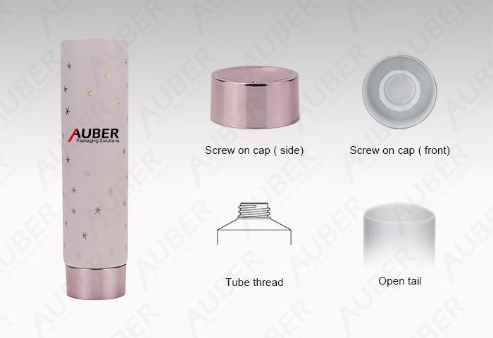Auber D45mm Fragrant Cream Plastic Tube Packaging with Metalized Screw on Cap