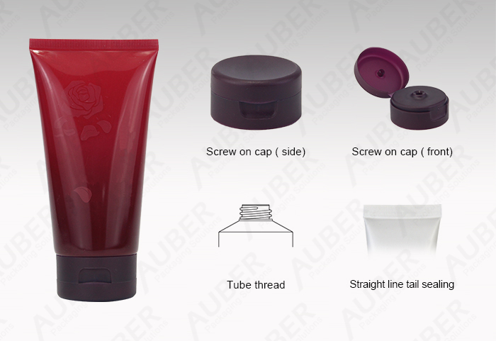 Auber D50mm Empty Squeeze Tube for Rose Cleanser with Red Flip Top Cap